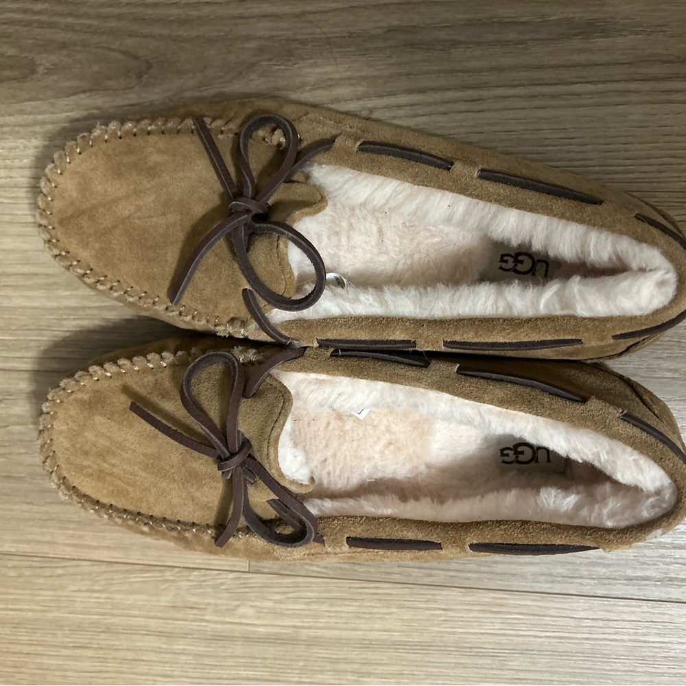 UGG Tan Moccasin Shoes with Plush Lining